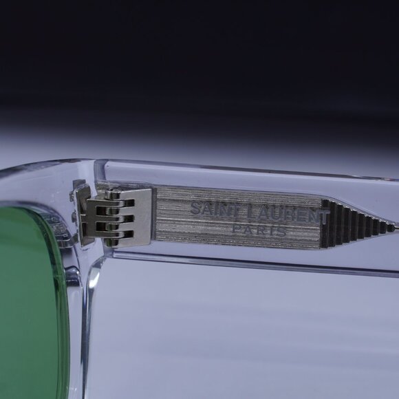 Saint Laurent SL402 008 Square Sunglasses - Transparent/Green - Picture 9 of 12